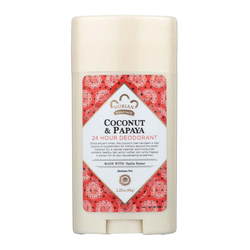 Nubian Heritage 24 Hour Natural Deodorant Coconut And Papaya 2.25 Oz